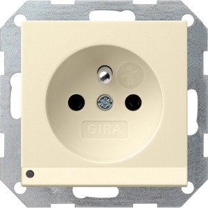 Розетка силовая Gira 117201 System 55 Розетка со штырьевым заземляющим контактом глянцевый кремовый