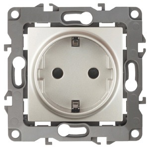 Розетка силовая ЭРА 12-2101-15 2P+E Schuko, 16АХ-250В, Эра12, перламутр