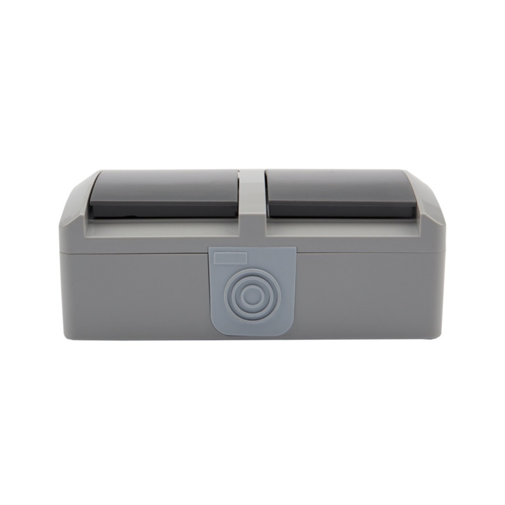 Блок из 2 розеток горизонтальный Kranz KR-78-0614 INDUSTRIAL открытой установки с заземлением, керамика, IP54 серый