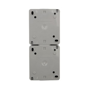 Блок из 2 розеток вертикальный Kranz KR-78-0615 INDUSTRIAL открытой установки с заземлением, IP54 серый