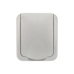 Розетка одноместная Kranz KR-78-0817 Mini OG IP54, с заземлением, о/у, серая