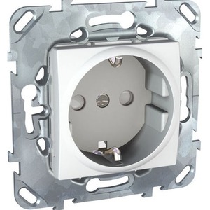 Розетка силовая Schneider Electric Unica Розетка 1-ая б/з с защитными шторками винт. зажим (MGU5.033.18ZD)