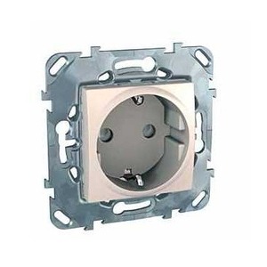 Розетка силовая Schneider Electric Unica Розетка 1-ая б/з с защитными шторками винт. зажим (MGU5.033.25ZD)