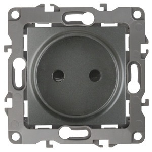 Розетка силовая ЭРА 12-2105-12 2P, 16АХ-250В, Эра12, графит