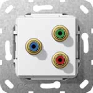 Розетка аудио/видео Gira 563903 System 55 Вставка видео глянцевый белый