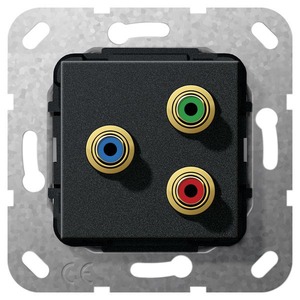Розетка аудио/видео Gira 563910 System 55 Вставка видео черный матовый