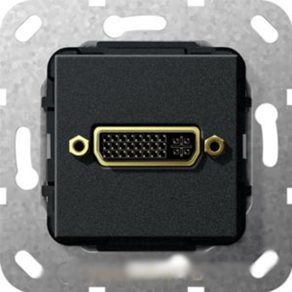 Розетка аудио/видео Gira 564410 System 55 Вставка DVI черный матовый