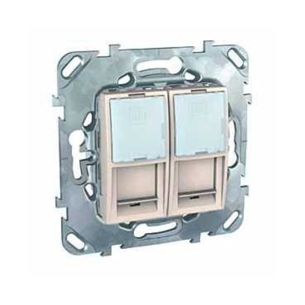 Розетка RJ 45 и телефон Schneider Electric Unica Розетка комп(RJ45) 2-ая кат 5е с полем для надписи (MGU5.2020.25ZD)