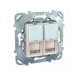Розетка RJ 45 и телефон Schneider Electric Unica Розетка комп(RJ45) 2-ая кат 5е с полем для надписи (MGU5.2020.25ZD)