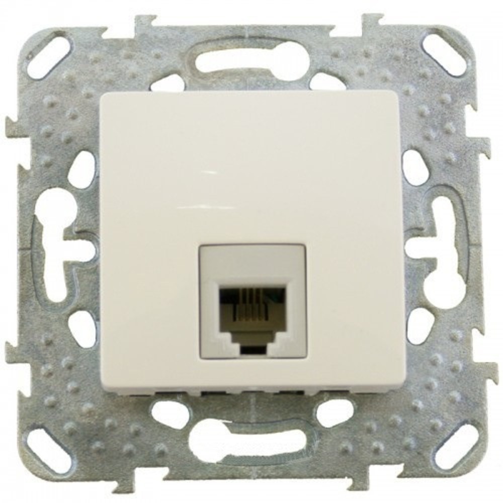Розетка RJ 45 и телефон Schneider Electric Unica Розетка ТЛФ 1-ая 4 контакта (MGU5.492.25ZD)