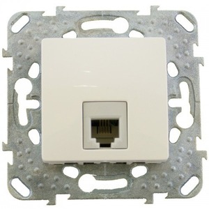 Розетка RJ 45 и телефон Schneider Electric Unica Розетка ТЛФ 1-ая 4 контакта (MGU5.492.25ZD)