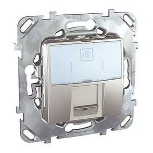 Розетка RJ 45 и телефон Schneider Electric Unica Top Розетка комп. 1-ая кат. 5е с полем для надписи (RJ45) (MGU5.421.30ZD)