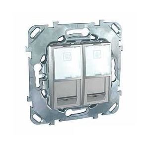 Розетка RJ 45 и телефон Schneider Electric Unica Top Розетка комп. 2-ая кат 6 с полем для надписи (RJ45) (MGU5.2424.30ZD)