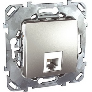 Розетка RJ 45 и телефон Schneider Electric Unica Top Розетка ТЛФ 1-ая 4 контакта (RJ11) (MGU5.492.30ZD)