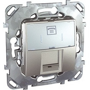 Розетка RJ 45 и телефон Schneider Electric Unica Top Розетка ТЛФ 1-ая 6 контактов (RJ12) (MGU5.493.30ZD)