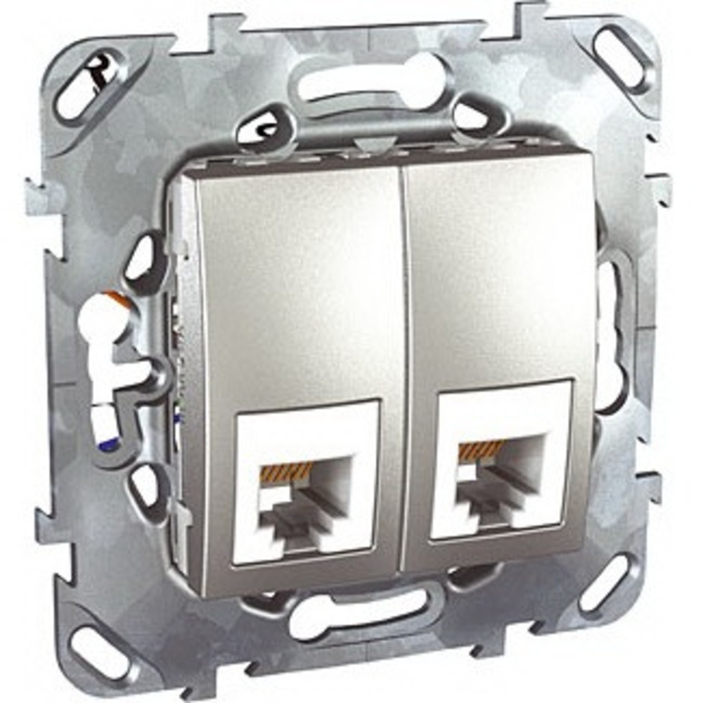 Розетка RJ 45 и телефон Schneider Electric Unica Top Розетка ТЛФ 2-ая 6 контактов (RJ 12) (MGU5.9191.30ZD)