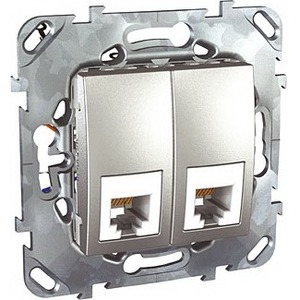 Розетка RJ 45 и телефон Schneider Electric Unica Top Розетка ТЛФ 2-ая 6 контактов (RJ 12) (MGU5.9191.30ZD)