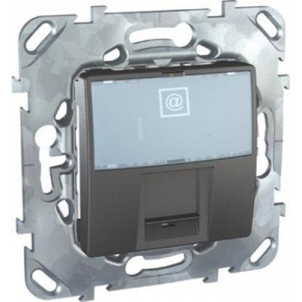 Розетка RJ 45 и телефон Schneider Electric Unica Top Розетка комп. 1-ая кат 6 с полем для надписи (RJ45) (MGU5.425.12ZD)