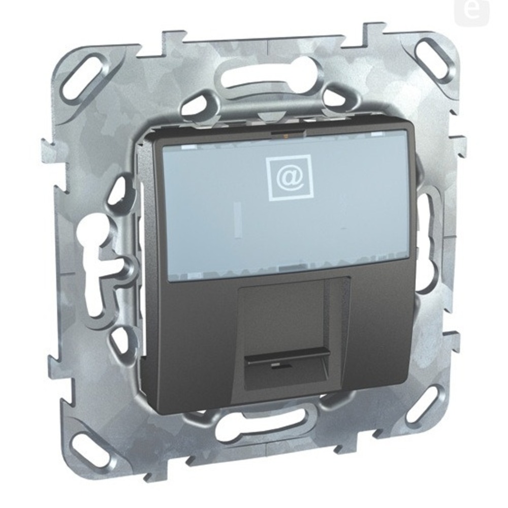 Розетка RJ 45 и телефон Schneider Electric Unica Top Розетка комп. 1-ая кат. 5е с полем для надписи (RJ45) (MGU5.421.12ZD)