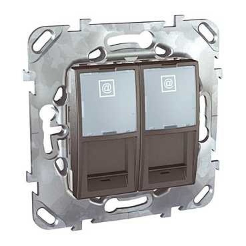 Розетка RJ 45 и телефон Schneider Electric Unica Top Розетка комп. 2-ая кат 6 с полем для надписи (RJ45) (MGU5.2424.12ZD)