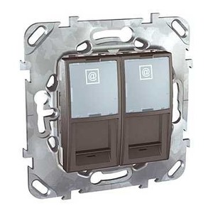 Розетка RJ 45 и телефон Schneider Electric Unica Top Розетка комп. 2-ая кат 6 с полем для надписи (RJ45) (MGU5.2424.12ZD)