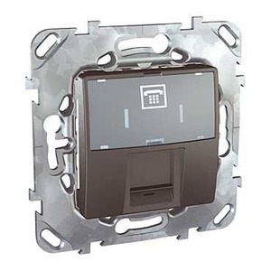 Розетка RJ 45 и телефон Schneider Electric Unica Top Графит Розетка ТЛФ 1-ая 6 контактов (RJ12) (MGU5.493.12ZD)