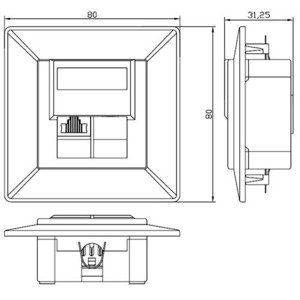Розетка RJ-45 Hyperline SB-GTF1-8P8C-C5E-WH