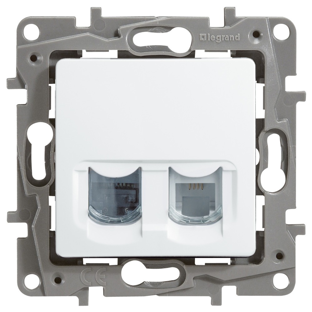 Розетка RJ 45 и телефон Legrand 672252 Etika
