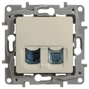 Розетка RJ 45 и телефон Legrand 672352 Etika