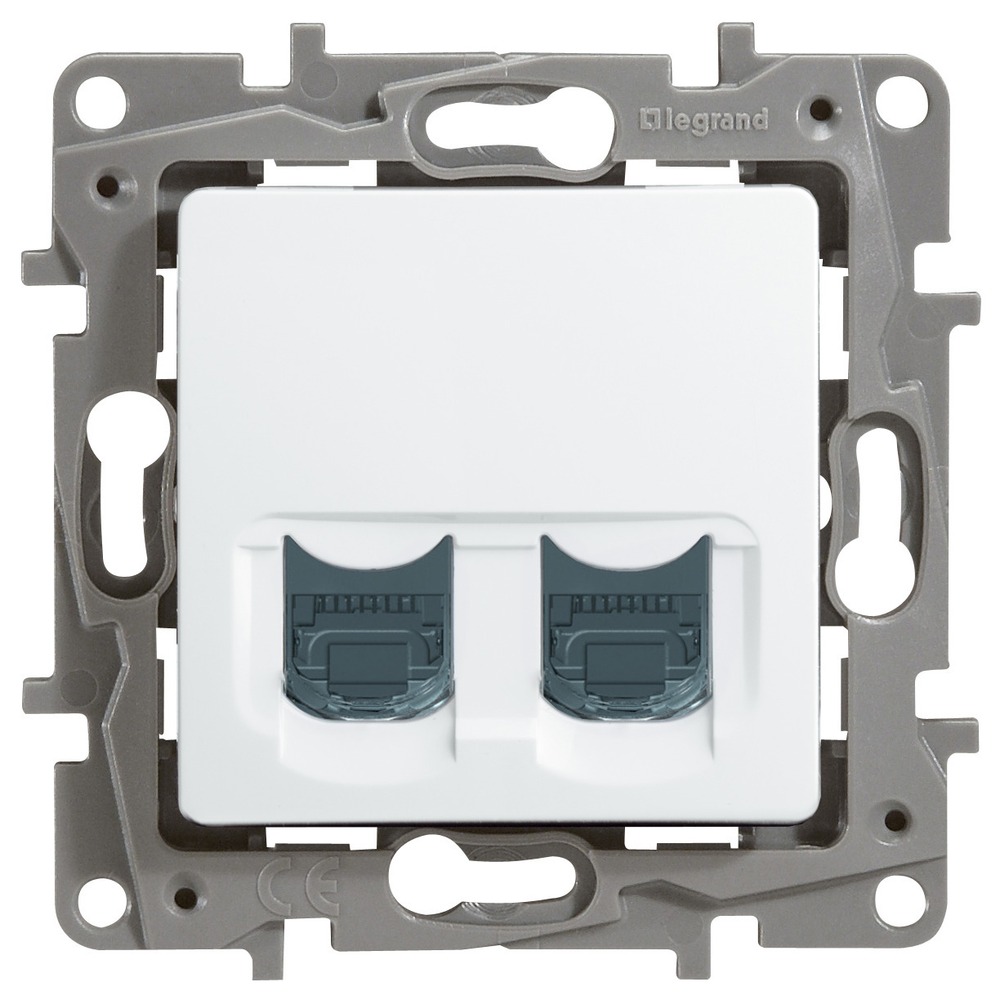 Розетка RJ 45 и телефон Legrand 672254 Etika