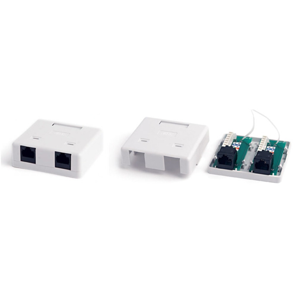 Розетка RJ 45 и телефон Hyperline SB2-2-8P8C-C5e-WH