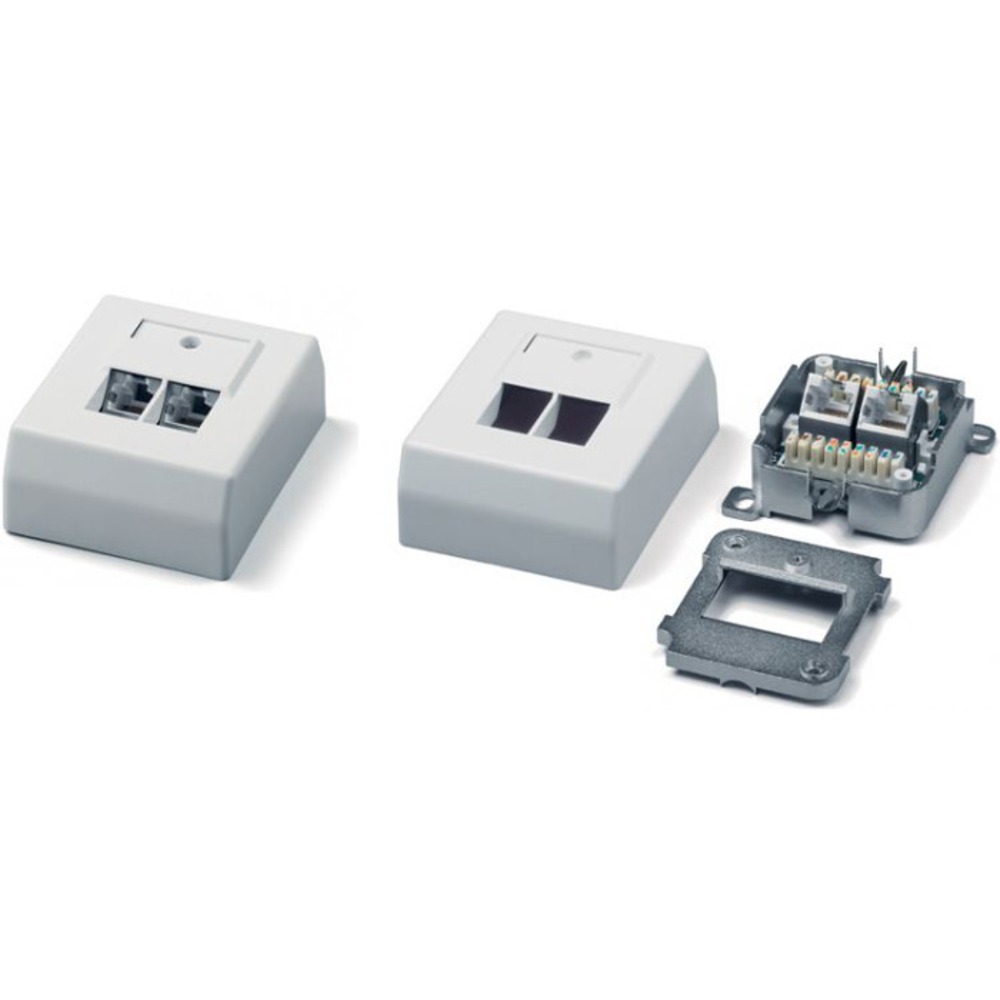Розетка RJ 45 и телефон Hyperline SB-GTS2-8P8C-C5E-SH-WH