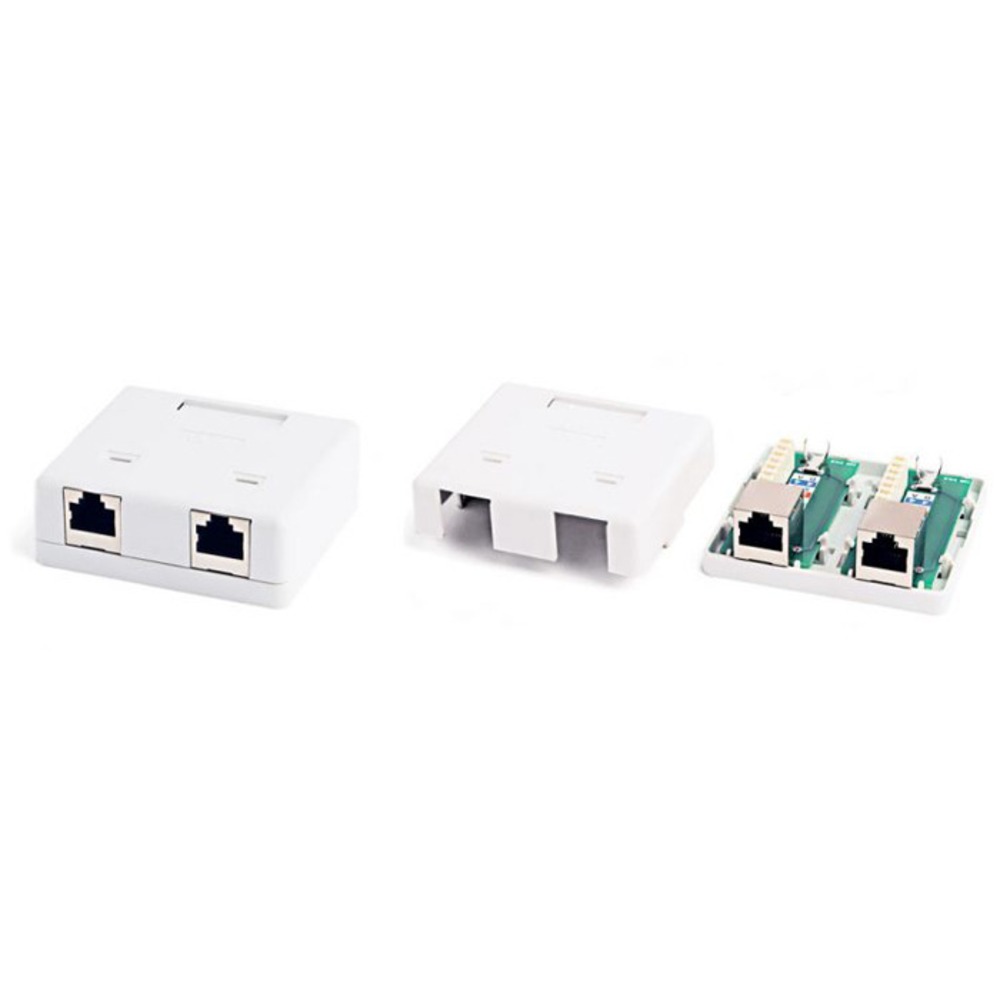 Розетка RJ 45 и телефон Hyperline SB2-2-8P8C-C5e-SH-WH