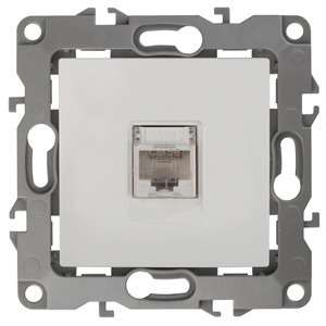 Розетка RJ 45 и телефон ЭРА 12-3107-01 RJ45, Эра12, белый