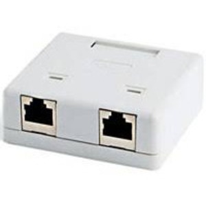 Розетка компьютерная RJ-45 Hyperline SB2-2-8P8C-C6-SH-WH