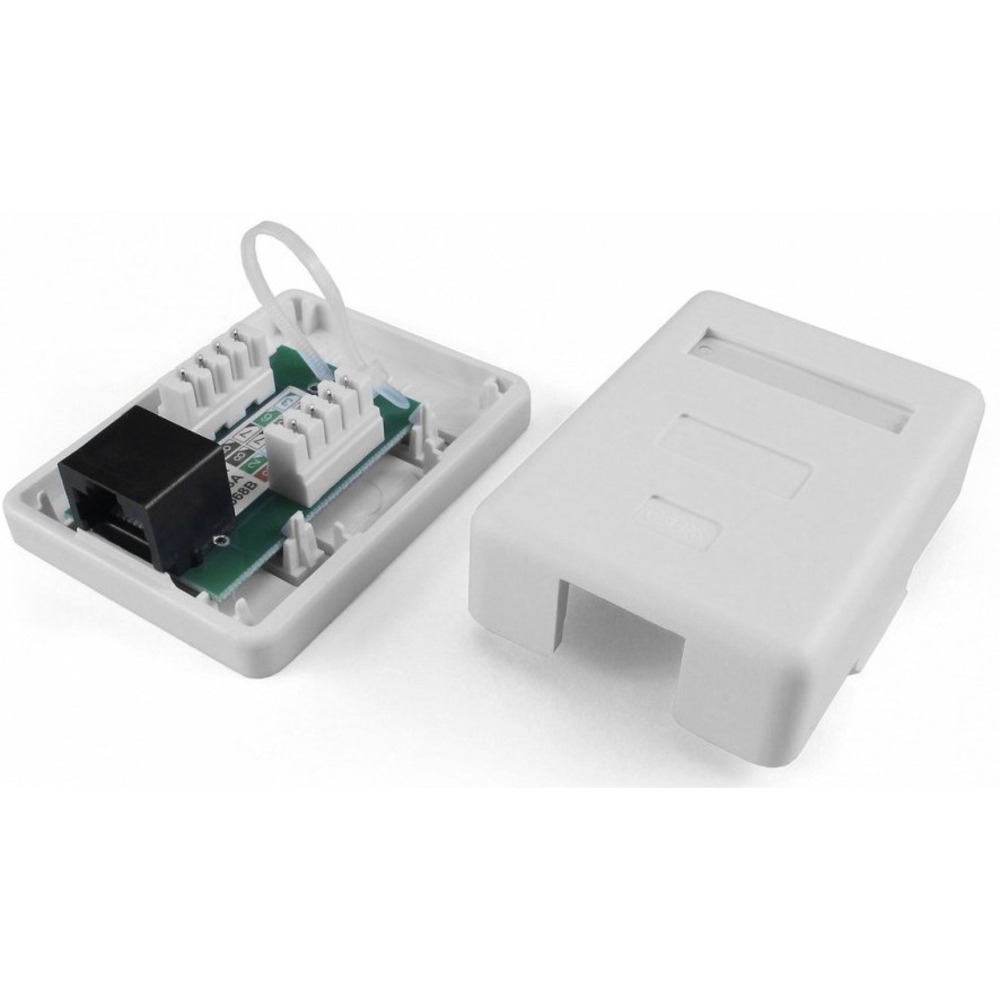 Розетка RJ 45 и телефон Hyperline SB1-1-8P8C-C5e-W