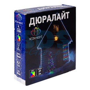 Дюралайт LED, свечение с динамикой (3W) Neon-Night 121-329-14 24 LED/м, МУЛЬТИ (RYGB), 14м