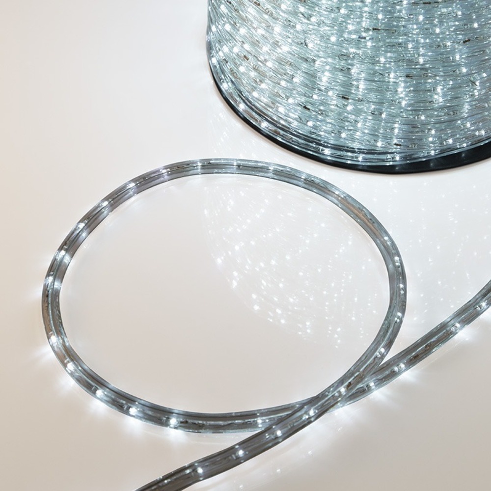 Дюралайт LED, эффект мерцания Neon-Night 121-255-4 белый Эконом 24 LED/м , бухта 100м