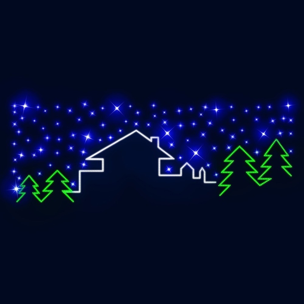 Декоративная перетяжка Neon-Night 501-751 Домик в лесу 500х130 см (цвет на выбор)