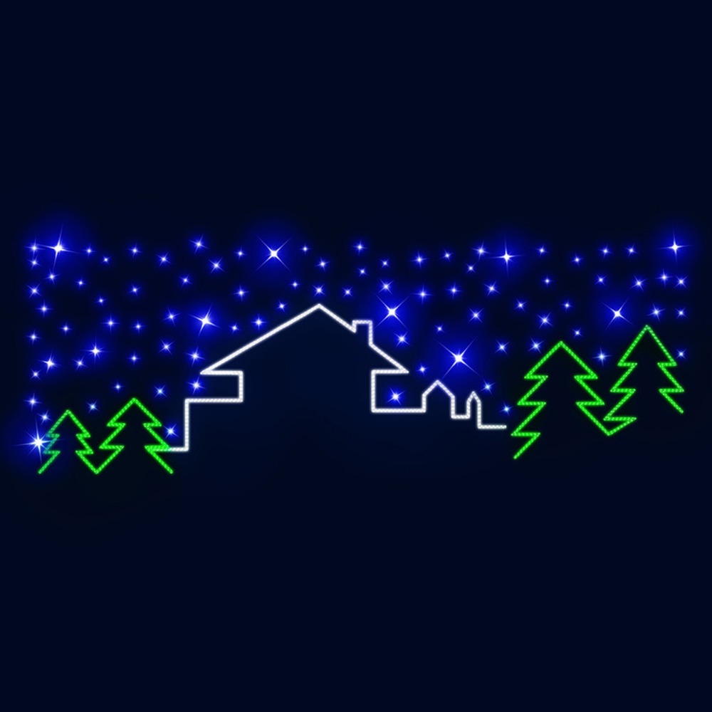 Декоративная перетяжка Neon-Night 501-751 Домик в лесу 500х130 см (цвет на выбор)