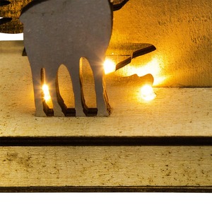 Деревянная фигурка с подсветкой Neon-Night 504-002 Елочка с оленем 12*6*21,5 см