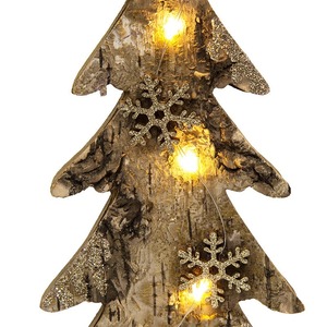 Деревянная фигурка с подсветкой Neon-Night 504-013 Ель со снежинками 9,5*6*31 см