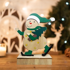 Деревянная фигурка с подсветкой Neon-Night 504-017 «Снеговик» 18 см