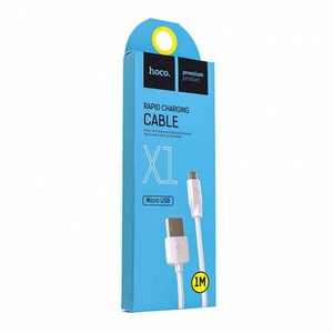 Micro USB кабель hoco 6957531032038 X1, белый 1.0m