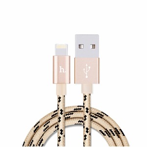 USB Ligntning кабель hoco 6957531032144 X2, золотой 1.0m