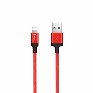 USB Ligntning кабель hoco 6957531062837 X14, красный 1.0m