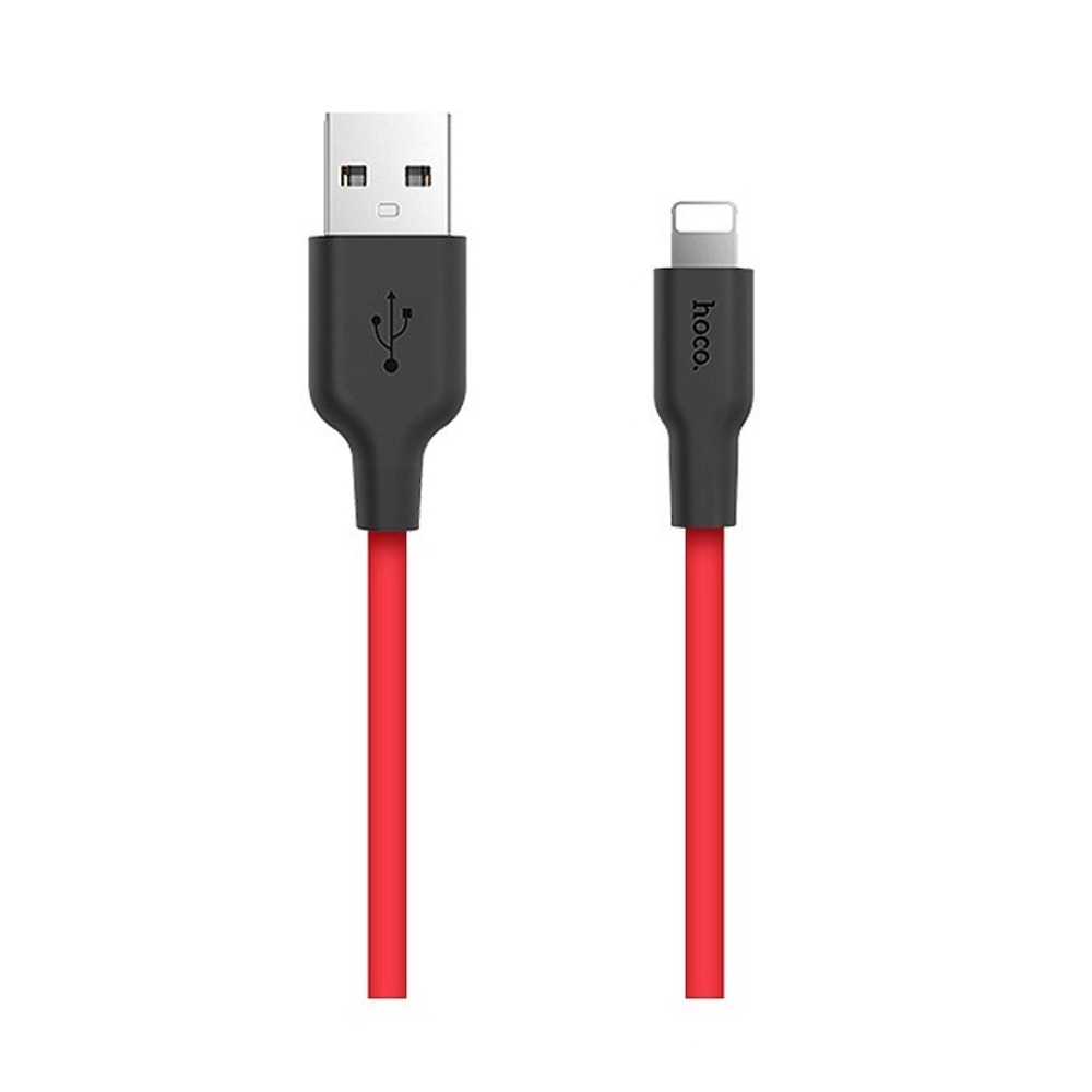 USB Ligntning кабель hoco 6957531071372 X21, черно-красный 1.0m