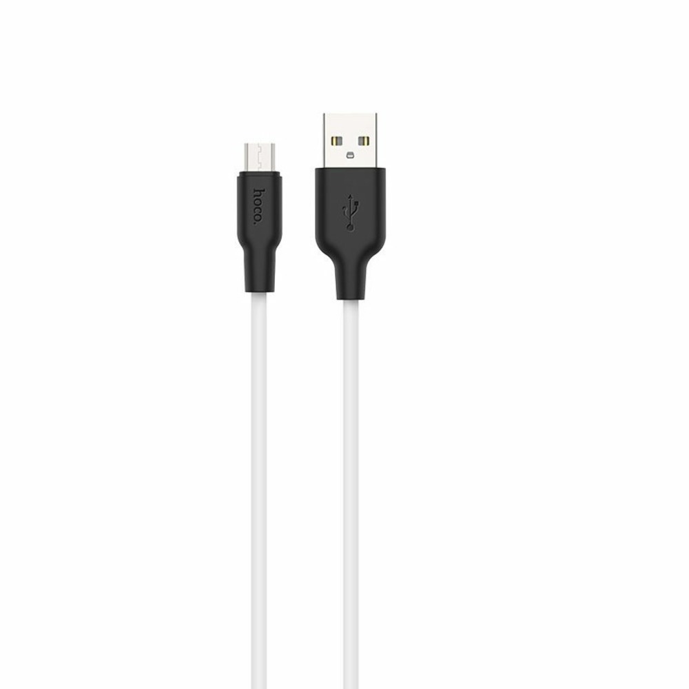 Micro USB кабель hoco 6957531071389 X21, бело-черный 1.0m