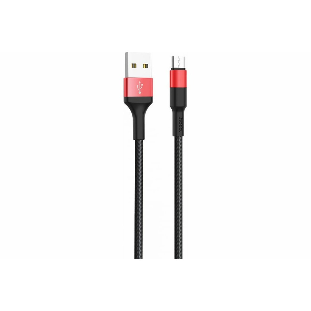 Кабель USB 2.0 Тип A - B micro hoco 6957531080220 X26, черно-красный 1.0m