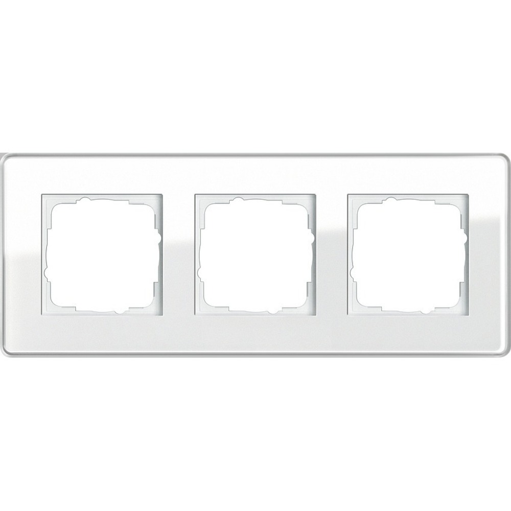 Рамка 3 поста Gira 0213512 Esprit Рамка 3-местн. Glass C белое стекло